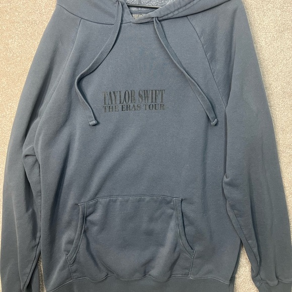 Taylor Swift Sweaters - Taylor‎ Swift Blue Hoodie with Front Text and Drawstrings